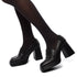 Mocassini neri con punta squadrata e tacco a blocco 9 cm Swish Jeans, Donna, SKU w021000431, Immagine 0